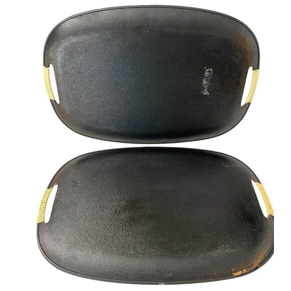 Pair Of Vintage Swordfish Serving Trays With Wrapped Handles 18 x 11" - Picture 6 of 6